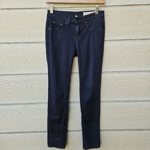 Rag & Bone Jeans Legging Black Plush super dark wash size 26 27 in inseam